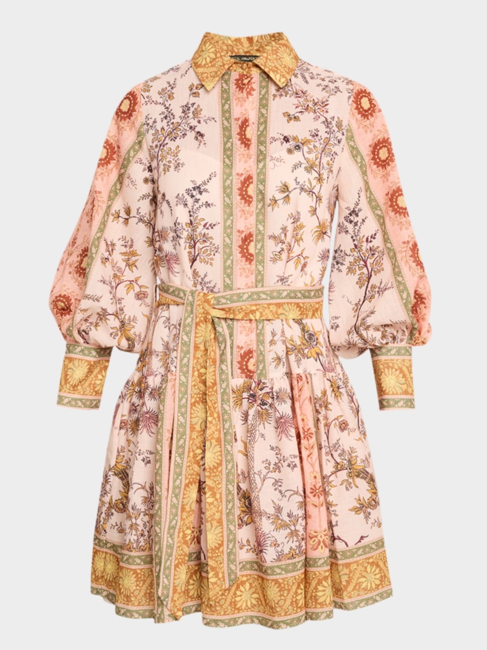 NWT Kobi Halperin
Bailey Mini Shirtdress with Printed Puff-Sleeve Mini Dress